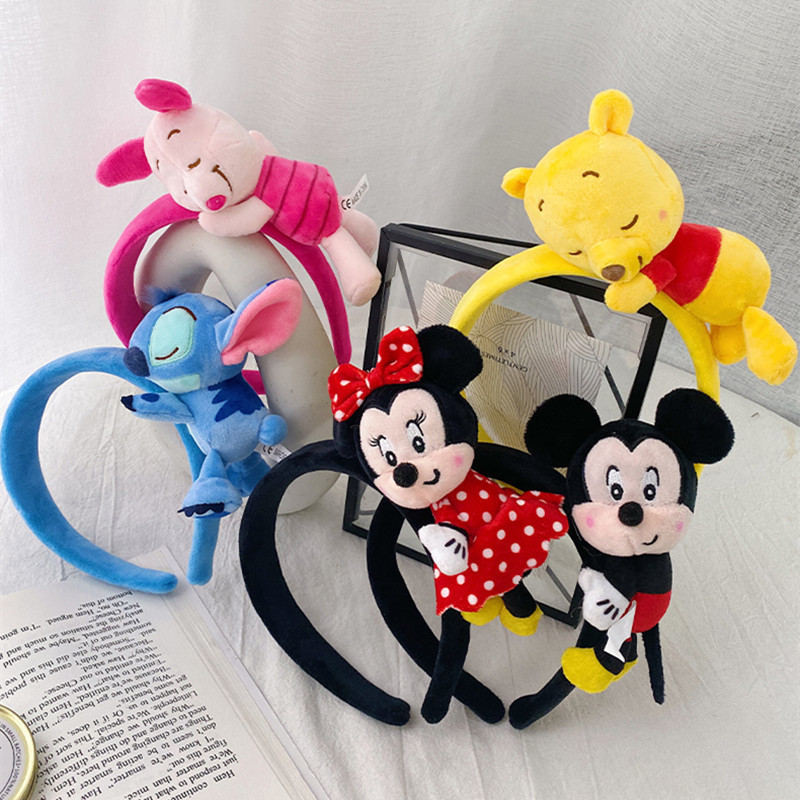 อุปกรณ์เสริมสําหรับเด็กที่คาดผม Pooh Minnie Stech Hairband การ์ตูนเด็กผู้หญิงน่ารักหวานผม