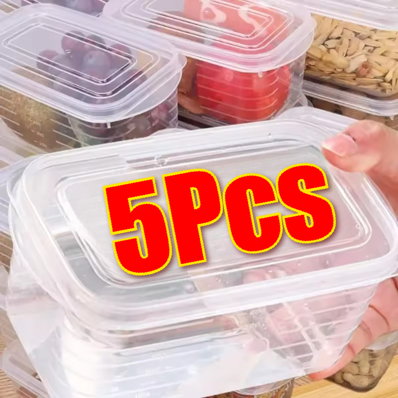 กล่องเนื้อแช่แข็งตู้เย็นขนาด 700 มล. - กล่องเก็บของเก็บรักษาสดอาหารโปร่งใส - ภาชนะปิดผนึกในครัวพร้อมฝาปิด