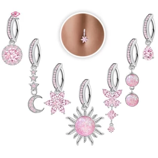 HWETR แฟชั่นประณีต Belly ปุ่มเซ็กซี่เจาะเครื่องประดับผู้หญิง Zircon Navel Barbell แฟชั่น Belly แหวนของขวัญใหม่