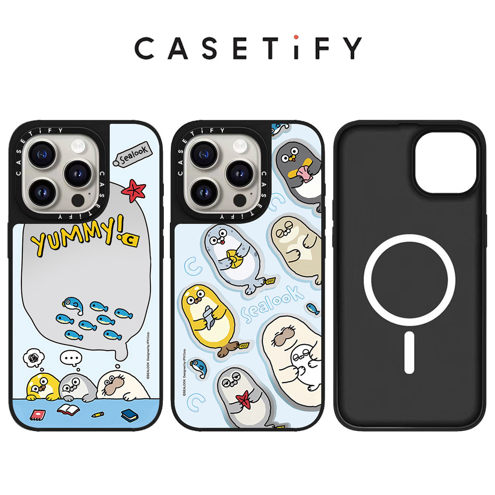 Magnetic Yummy Sealook Mirrorเคสโทรศัพท์สําหรับIPhone 11 12 13 14 15 16 Pro Maxปลอกแข็งกันกระแทก