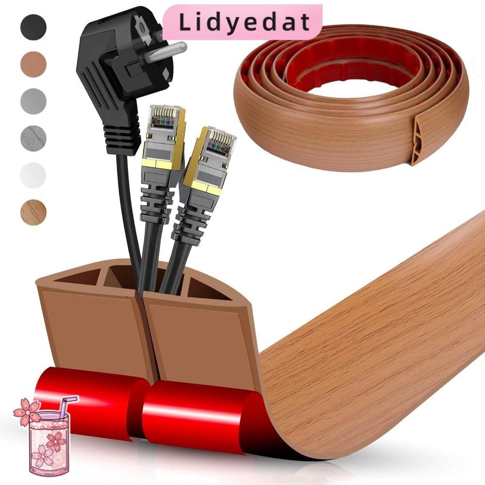 LIDYEDAT165 ฝาครอบสายไฟพื้น, Self กาว Trimmable Wire Hider, Professional 1m ยืดหยุ่น PVC Cable Management Home Office