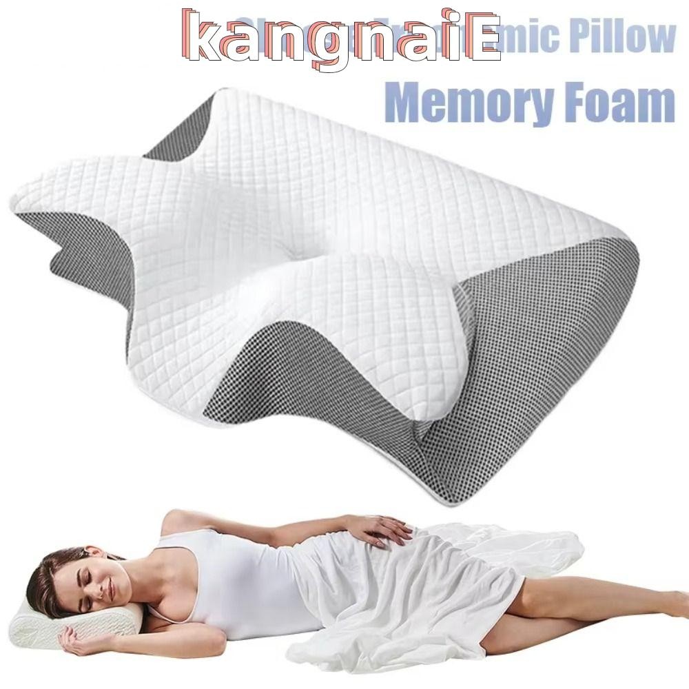 หมอนเมมโมรีโฟม KANGNAI หมอนรองคอรูปผีเสื้อ 2 in 1, รองรับคอ Ergonomic Slow Rebound Cervical Pillows for Neck Pain Relief