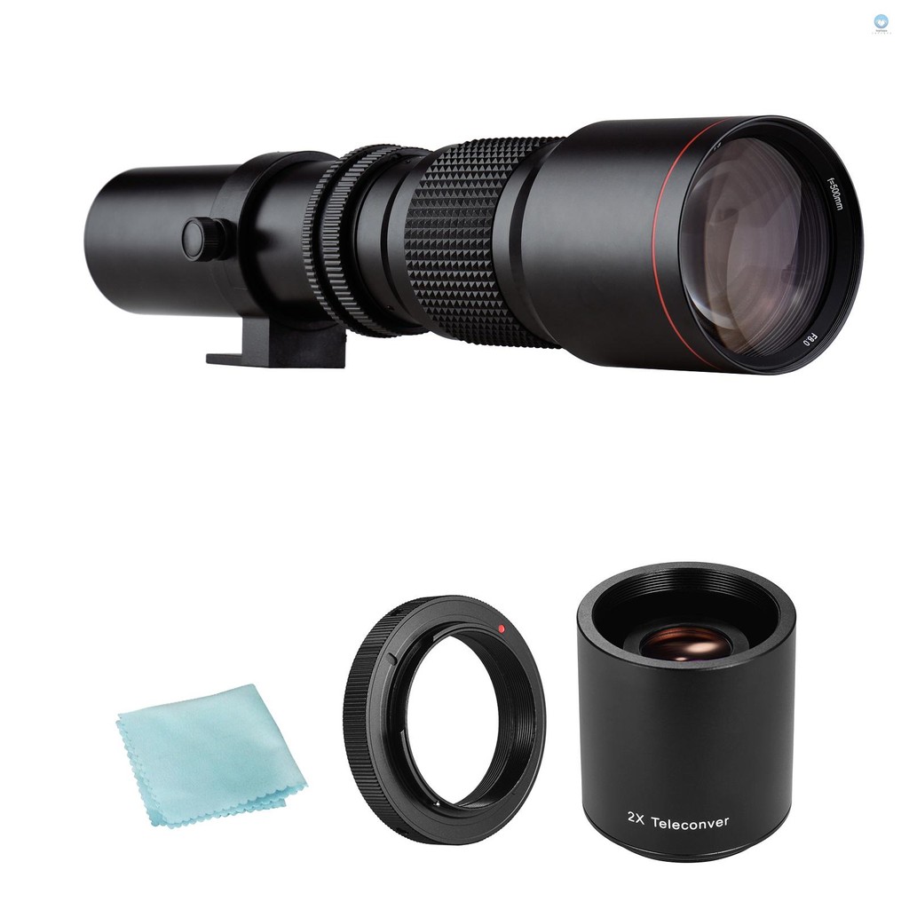 กล้อง Super Telephoto เลนส์ 500 มม.F/8.0-32 ซูมแบบแมนนวล T-Mount + 2X 500 มม. เลนส์ Teleconverter + 
