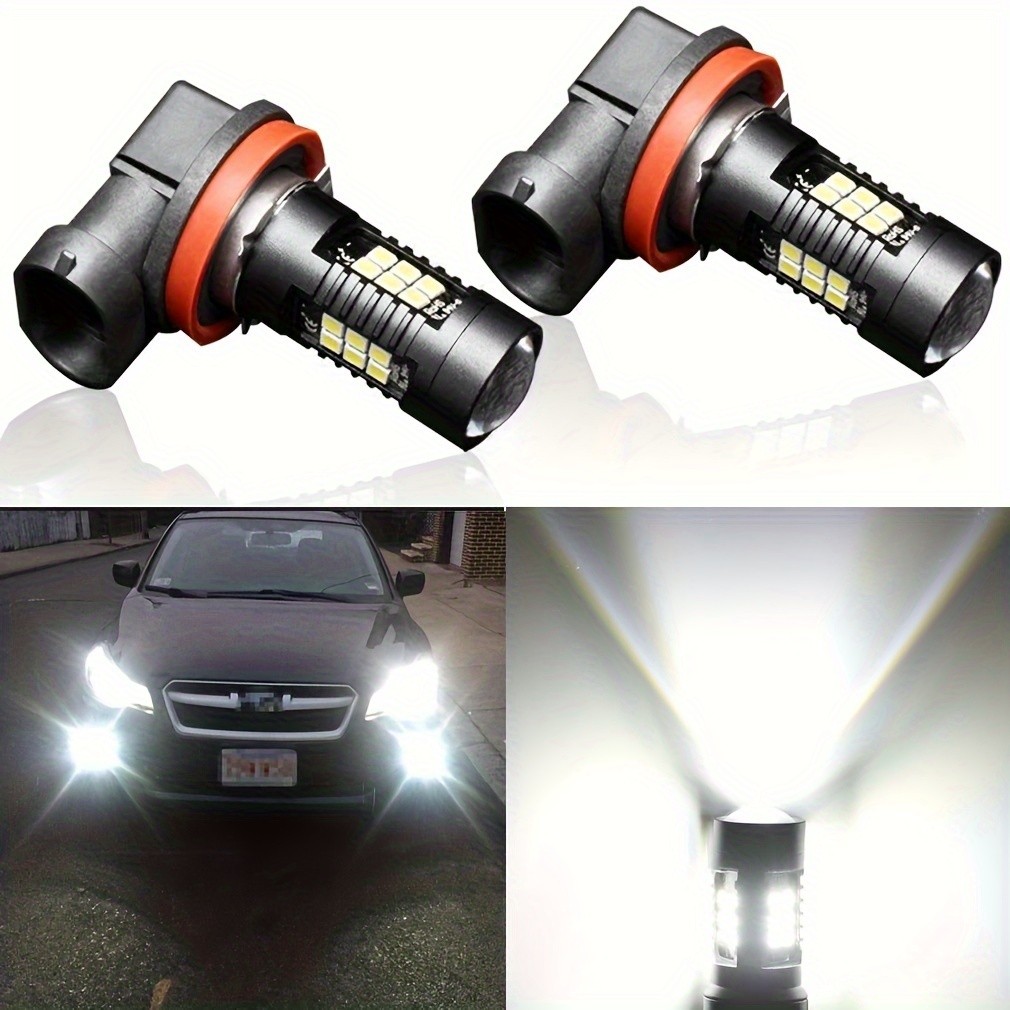 2PCS H11/H8 อลูมิเนียมสีดํารุ่นที่สอง 21SMD แสงสีขาว