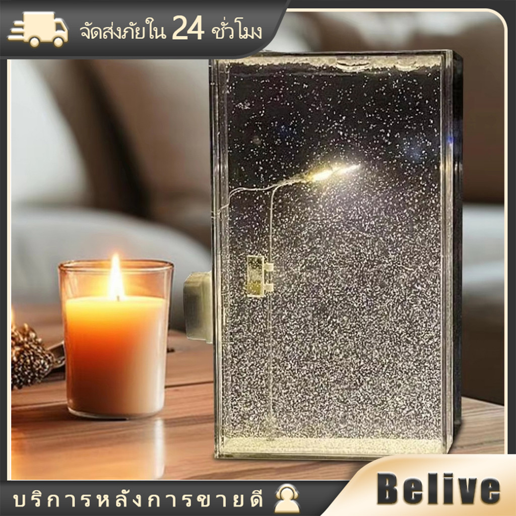 ไฟกลางคืน led แบบDIY ไฟคริสต์มาสหิมะตก ของขวัญทํามือ ไฟบรรยากาศตกแต่งห้อง