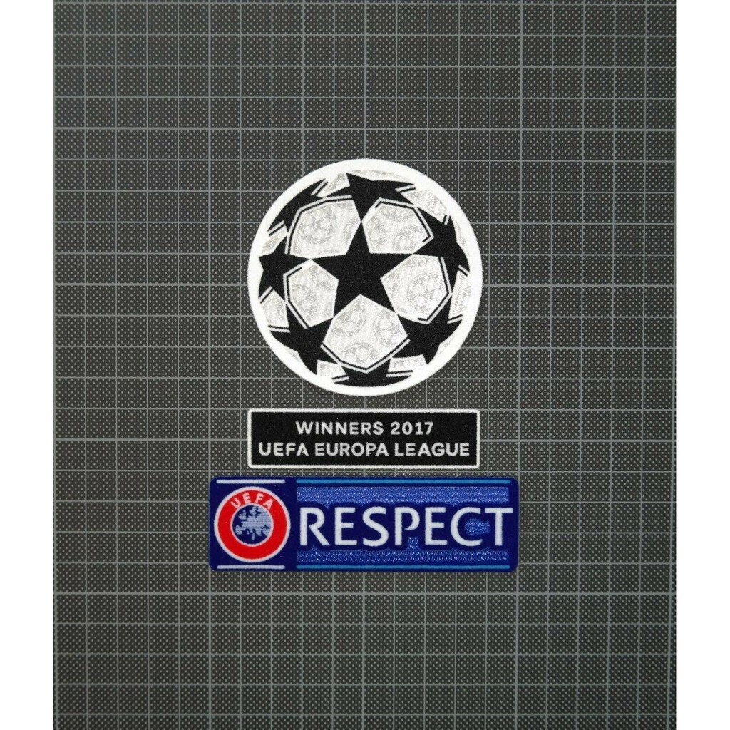 อาร์ม กำมะหยี่ Patch UEFA Champions League & RESPECT Sleeve Patches Europa League Winners 2017 Man U