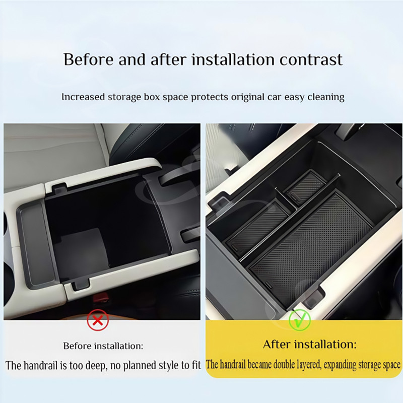 สําหรับ BYD Sealion 6 DM-i ที่เท้าแขนรถกล่องกล่องเก็บคอนโซลกลางกล่องเก็บคอนโซลถาดอุปกรณ์ตกแต่งภายในรถยนต์ - รูปที่ 3