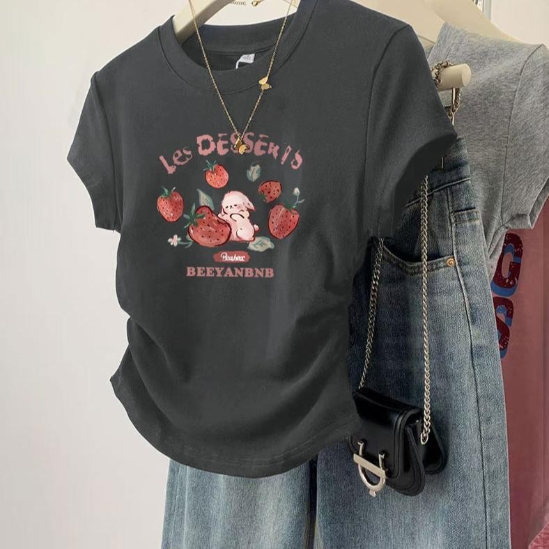 แมทช์ง่าย ผ้านุ่ม ผ้าดีใส่สบายเหมาะกับอากาศร้อน ๆ Lady Women เสื้อยืดสาวอวบ  เสื้อ เข้า รูป ผู้หญิง ไซส์ ใหญ่ ไซส์ เล็ก