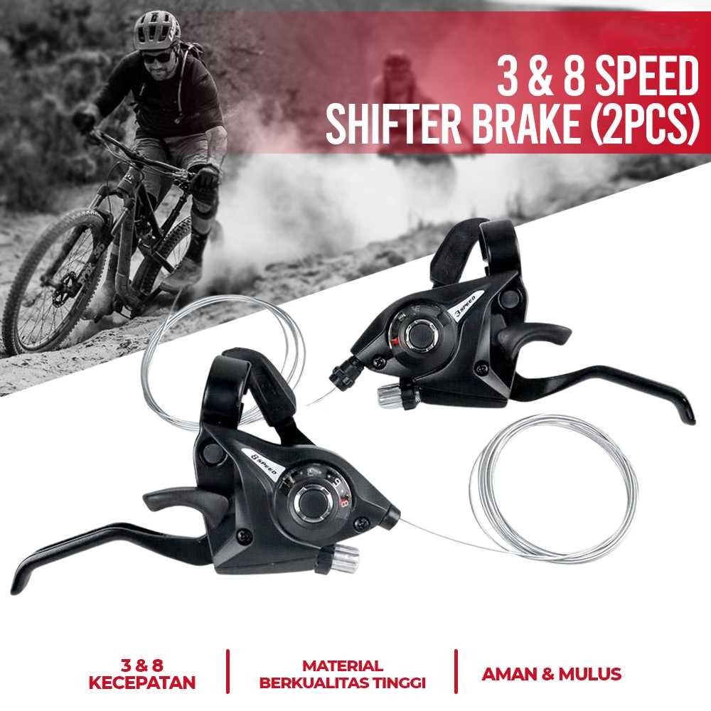 Speed Shifter 3 ความเร็วและ 8 ความเร็วเกียร์จักรยาน Shifter พร้อมที่จับเบรค MTB Roadbike Mountain พั