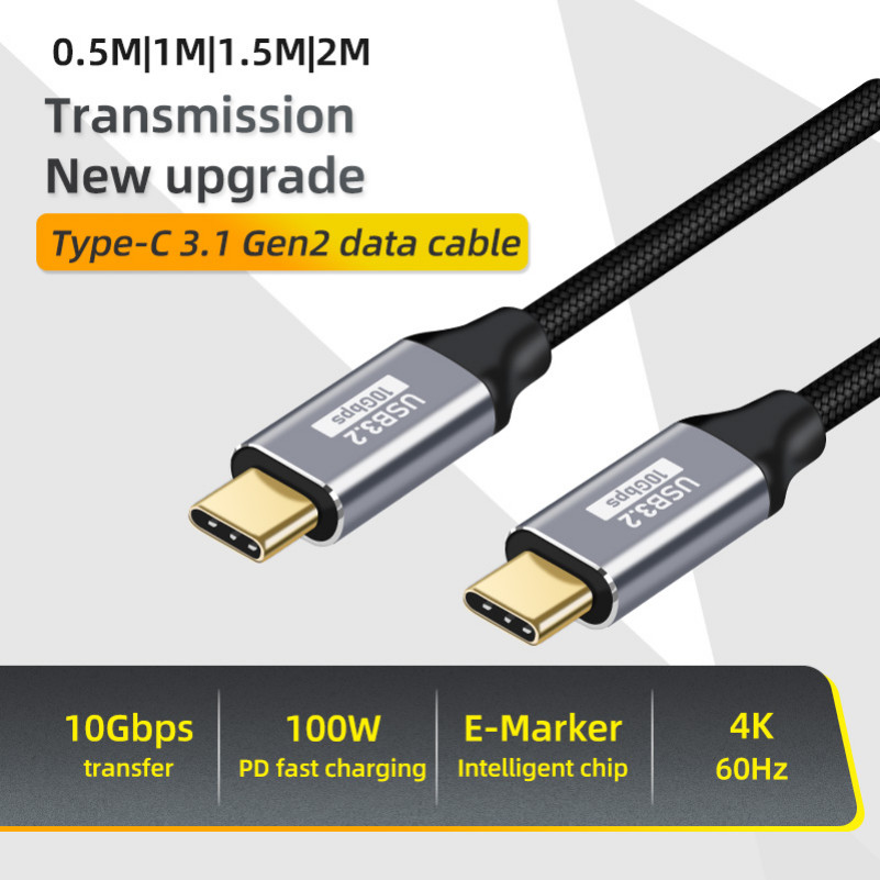 USB C 3 Gen2 10Gbps Extension Cable Type C ถึง C PD 100W QC4.0 3.0 5A Type C Fast สายชาร์จสําหรับ sa