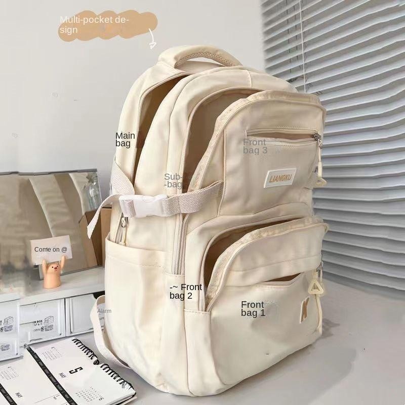[จัดส่งในพื้นที่] ใหม่สไตล์เกาหลีนักเรียนหญิงน่ารักเรียบง่ายกระเป๋านักเรียนความจุขนาดใหญ่แฟชั่นกระเป๋าเป้สะพายหลังแบบสบาย ๆ