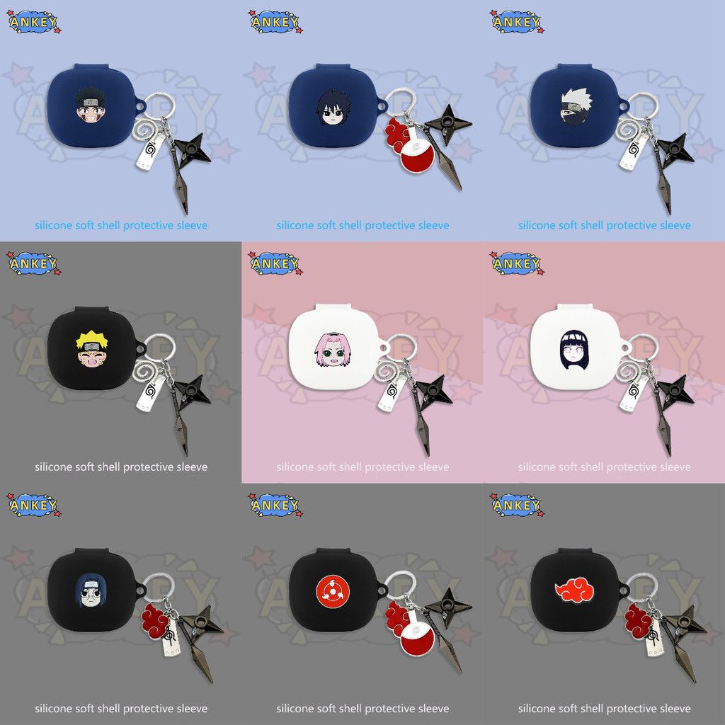 For Anker Soundcore Sport X20 / C30i C40i / P30i P40i Earphone Silicone Case Black Boy Gift Earbuds Protective Headphone Cover Headset Skin with Pendant