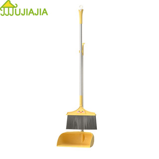 JUJIAJIAจูเจีย ชุดที่โกยผงไม้กวาดเป็ดเหลืองที่มีลักษณะสูงพร้…