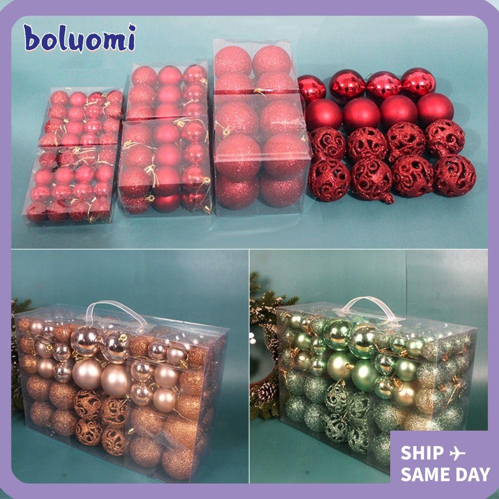 Bolumi 100PCS Christmas Tree Ball, 8 ซม.พลาสติกชุดคริสต์มาส,คุณภาพสูง Suspensable 18 สี Xmas เครื่องประดับ Ball Party