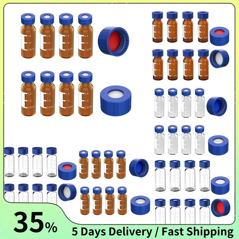 2ml Autosampler Vials Pack Of 100 - HPLC Vials 9-425 Vials with Blue Screw Caps