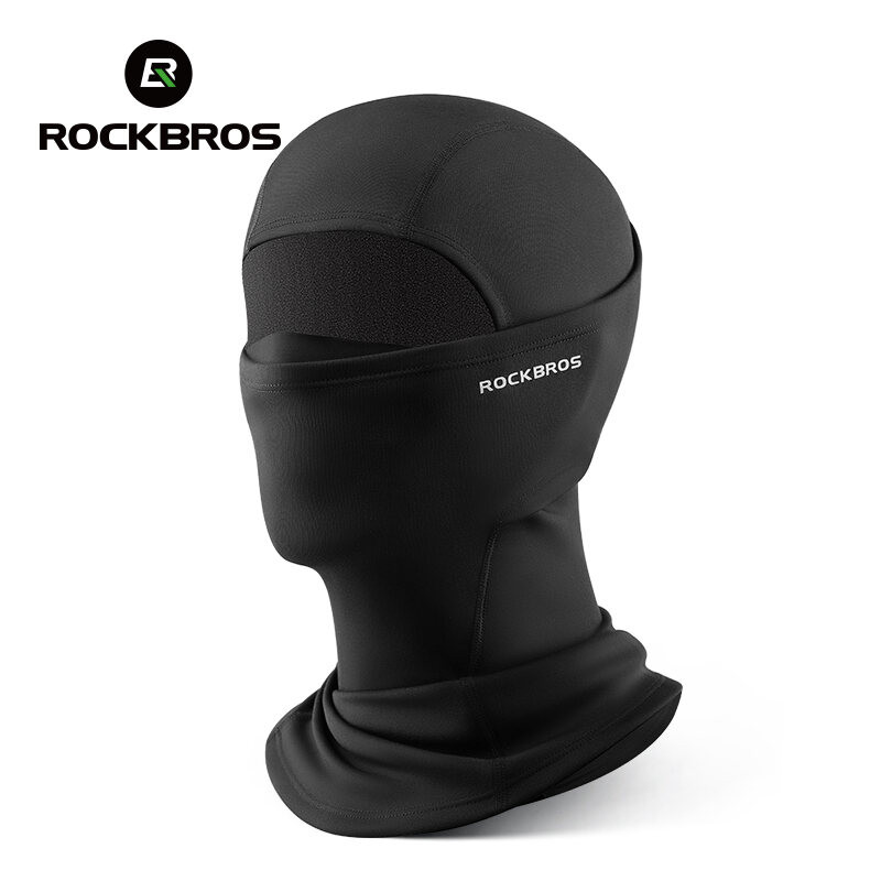ROCKBROS หน้ากากเต็มหน้าอบอุ่น กันลม ระบายอากาศนุ่มไหมพรมคออุ่นกีฬากลางแจ้งเดินป่าอุปกรณ์ขี่จักรยานฤดูหนาว