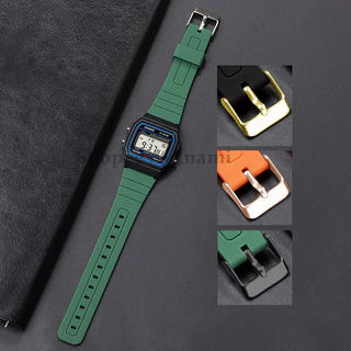 18 มม.สายนาฬิกากีฬาสําหรับ Casio สร้อยข้อมือยางซิลิโคนนาฬิกาสําหรับ A158 A168 AE1200 AE1300 F105 F108 F84 W800H SGW400 สายคล้อง