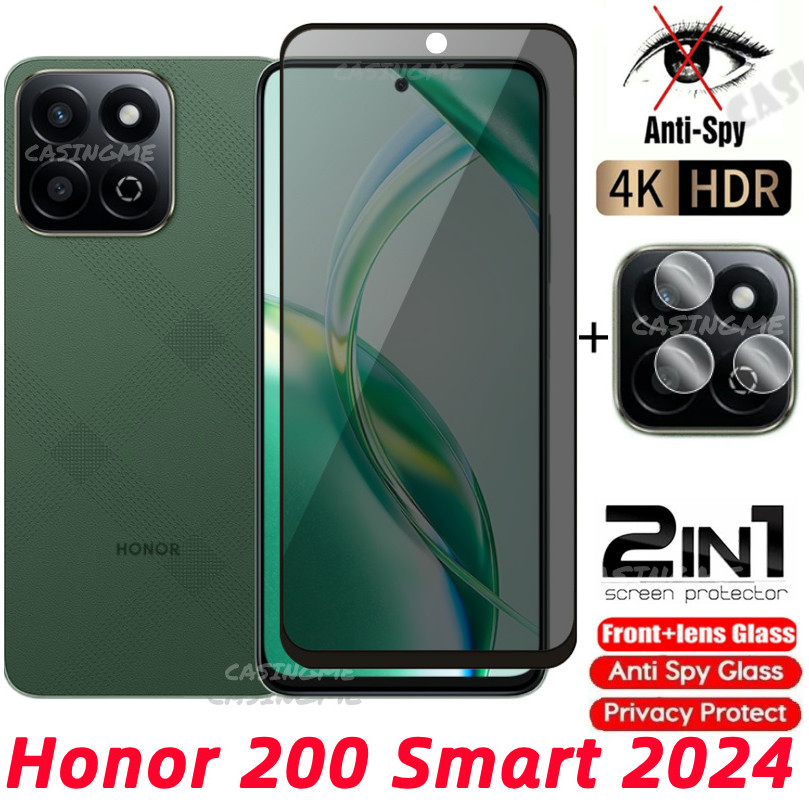 HONOR 400 สมาร์ท 5G 2024 กระจกนิรภัยส่วนตัว Anti-Spy คลุมทั้งหมดปกป้องหน้าจอ Anti Peek ฟิล์มความเป็นส่วนตัวสําหรับ Honor X7c 200 Honor200 สมาร์ท 200Smart 4G 5G Anti Peek ฟิล์มความเป็นส่วนตัว
