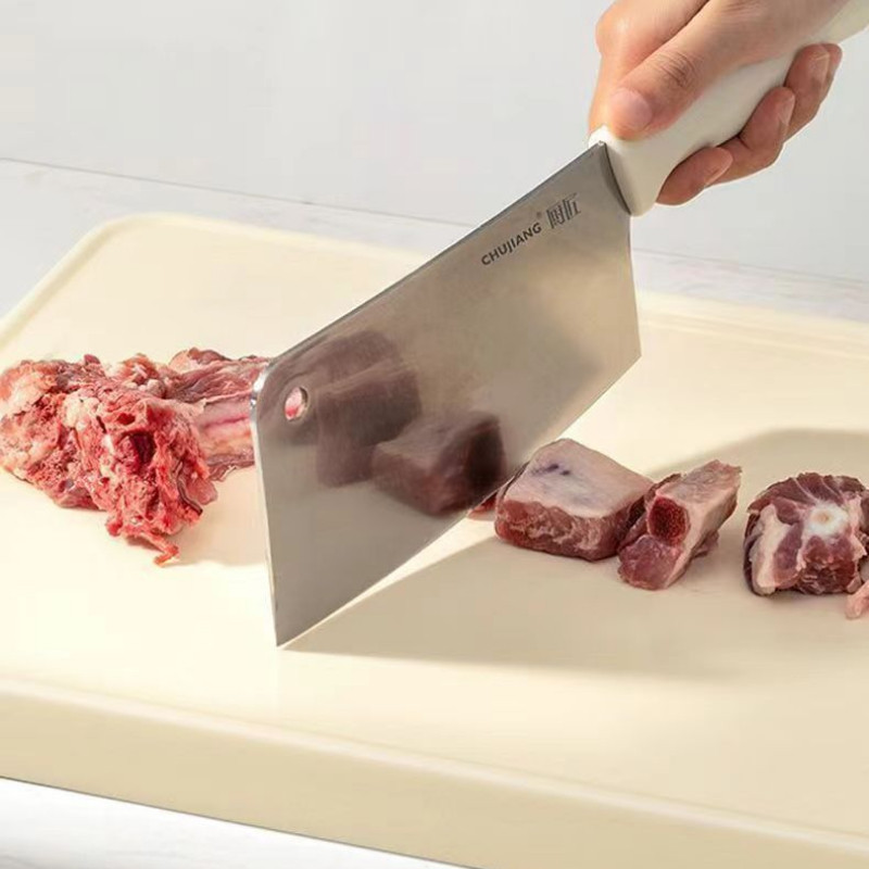 เขียง(pp+ สแตนเลส) 43*40*1.6cm ใช้ได้สองด้าน สีขาวแบบนอร์ดิค ป้องกันแบคทีเรีย เกรดอาหาร - รูปที่ 7