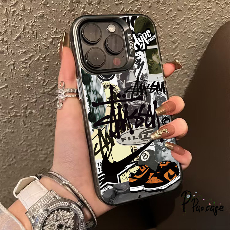 แบรนด์แฟชั่นเข้ากันได้เคสไอโฟน 16 11 13 7Plus 15 12 14 Pro Max XR X XS Max 16 7 14 8 Plus SE 2020 กราฟฟิตีรองเท้าเคส