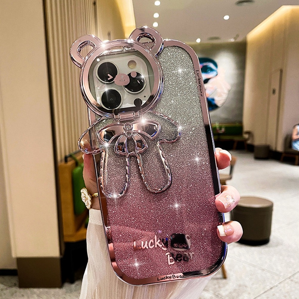 Lucky Bear เคสโทรศัพท์สําหรับ iPhone 16 11 12 13 14 15 pro max 14 16 plus XS max 7/8 plus Anti drop เลนส์ป้องกันกรณีโทรศัพท์