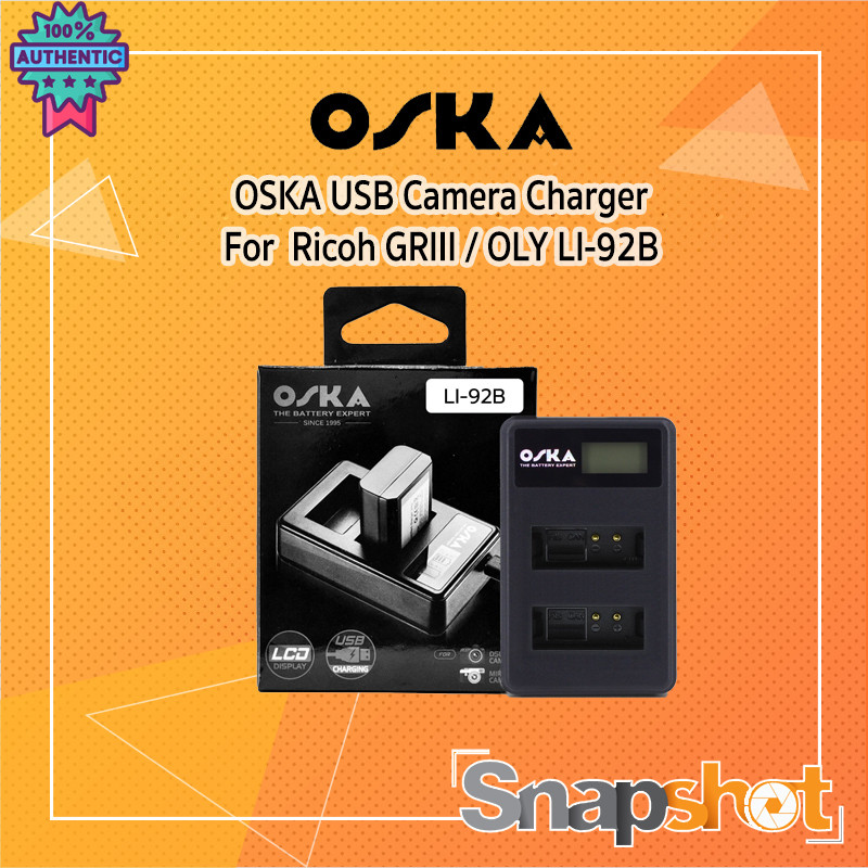 OSKA ที่ชาร์ตแตเตอรี่กล้องRICOH GRIII series ทุกรุ่น Olympus  TG-5/TG-6 รุ่น Li-92B/Li-50B Battery C
