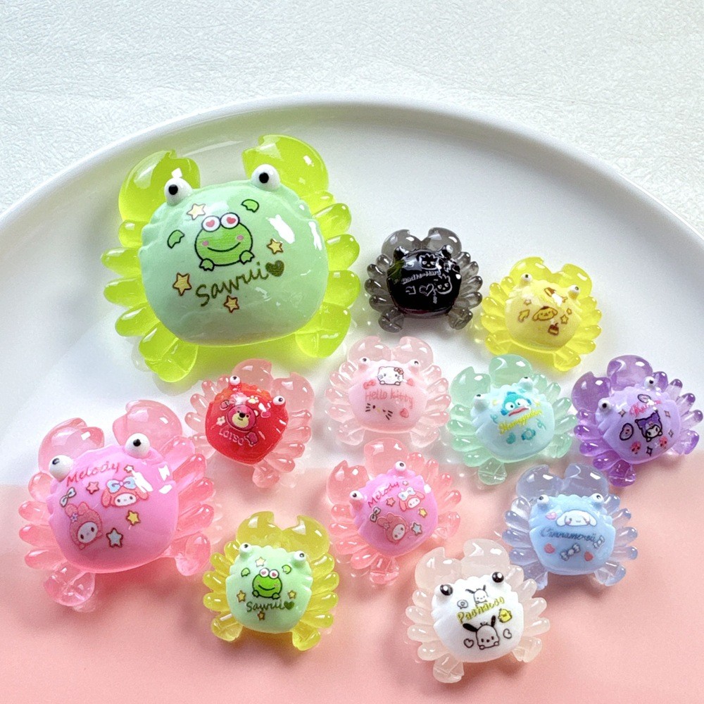 [3 #] 2.5 * 2.3เซนติเมตรปูเรืองแสงขนาดเล็กทําเองอุปกรณ์เรซินการ์ตูนทําเองครีมกาวกิ๊บหัวเชือกถ้วยน้ําจี้ถุงตาบอดวัสดุเซาท์แคโรไลนา