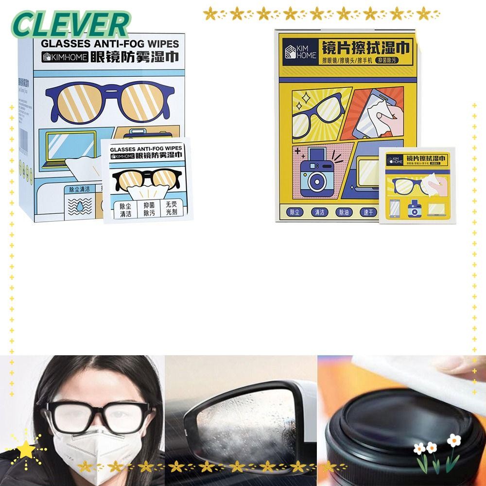 Clever ผ้าเช็ดแว่นตา, ผ้าทําความสะอาดป้องกันหมอกแบบใช้แล้วทิ้งคุณภาพสูง