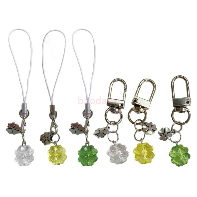 Bdw Stylish Green Four Leaf Clovers Phone Chain อุปกรณ์เสริมเสน่ห์โทรศัพท์แบบพกพา