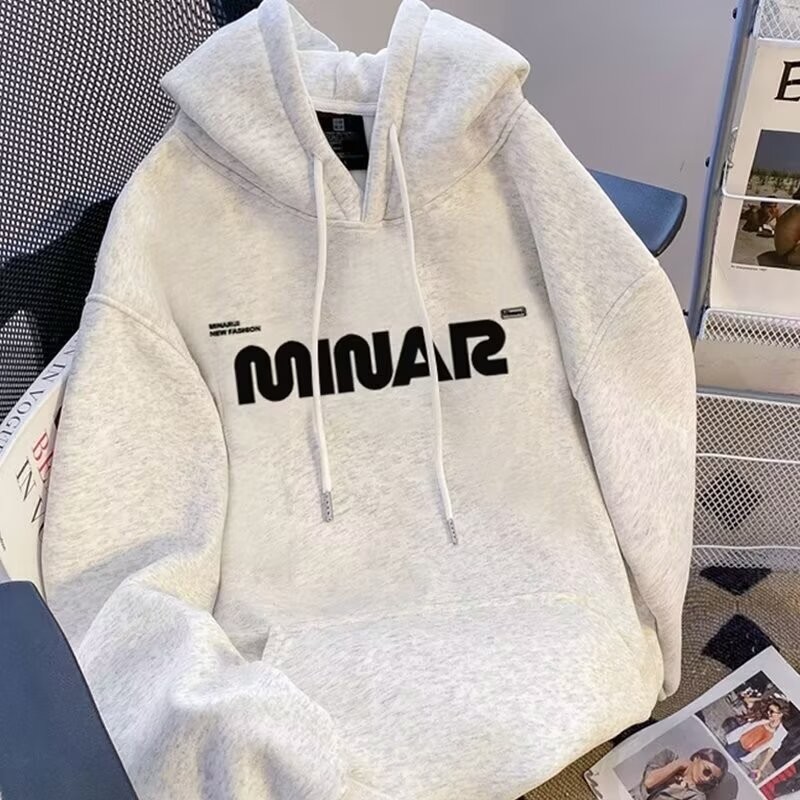 Plus ขนาด M-8XL Hoodies2025 ใหม่ฤดูใบไม้ร่วงเกาหลีพิมพ์กํามะหยี่ผ้าฝ้ายหนารอบคอ Hoodies ผู้ชายแฟชั่นแบรนด์ Hip Hop หลวมสวมใส่ Unisex เสื้อกันหนาว
