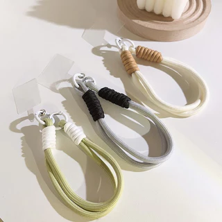 Phone Lanyard สายคล้องโทรศัพท์มือถือ สไตล์วินเทจ Weave เชือกเส้นเล็ก แบบถัก สีน้ําตาล สีดํา สีขาว Macarons แบบเรียบง่าย