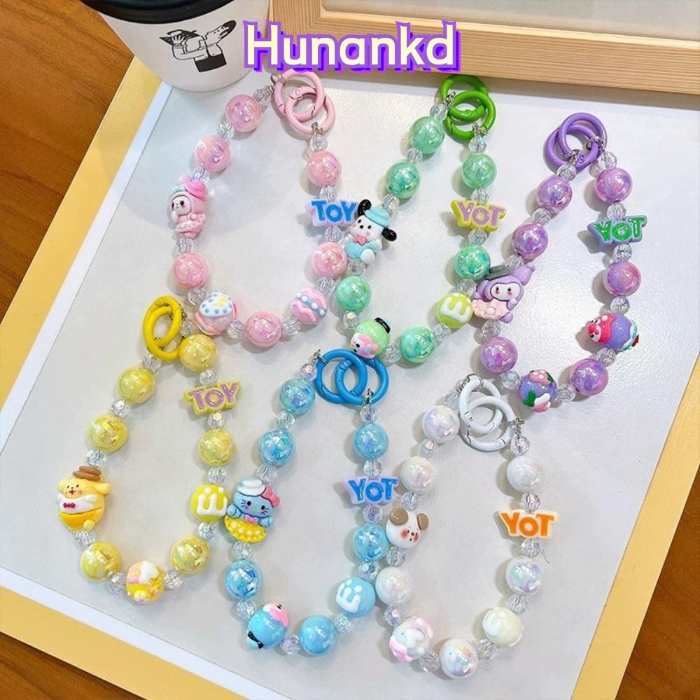 Huan พวงกุญแจลูกปัด, ตุ๊กตา Sanrio Pacha สุนัขของขวัญโซ่โทรศัพท์มือถือ, น่ารัก DIY หลายสไตล์ Bling กระเป๋าจี้อุปกรณ์เสริมโทรศัพท์