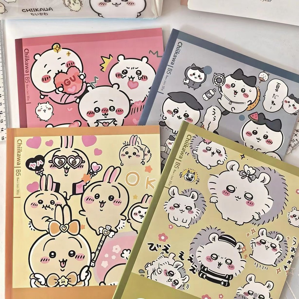 30 แผ่น Chikawa B5 โน้ตบุ๊คน่ารัก Self-deprecating หมีแนวนอน Notepad การ์ตูน Hachiware Usagi อุปกรณ์เครื่องเขียน