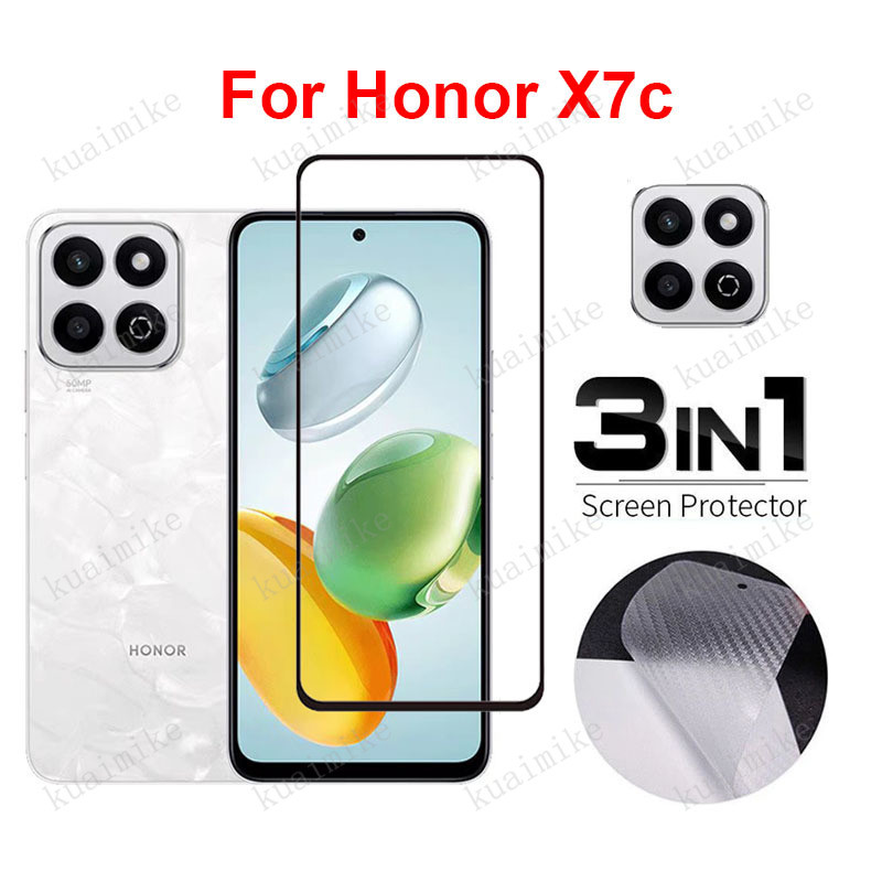 ฟิล์มกันรอย 3 in 1 สำหรับ Honor X7c กระจกนิรภัย ฟิล์ม สำหรับ Honor 200 Pro 90 X9c X5b X5 Plus X7b X9