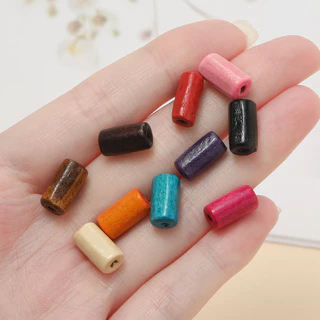 St. kunkka 100 ชิ้นลูกปัดไม้ลูกปัดสีสัน Log Spacer ลูกปัดสามารถใช้สําหรับ DIY สร้อยคอสร้อยข้อมือทํา