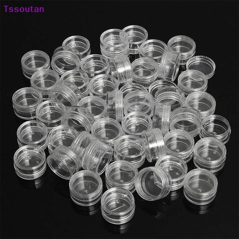 [TSST] 50 ชิ้นขวดครีมใสขวดเครื่องสําอางคอนเทนเนอร์หม้อโปร่งใสสําหรับเล็บ TAN