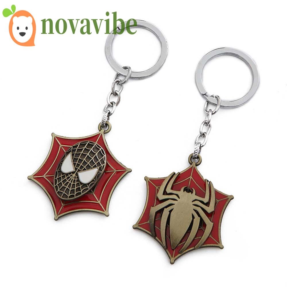 Novavibe พวงกุญแจ Marvel ของขวัญเครื่องประดับ Spiderman Metal Rotatable KeyRings