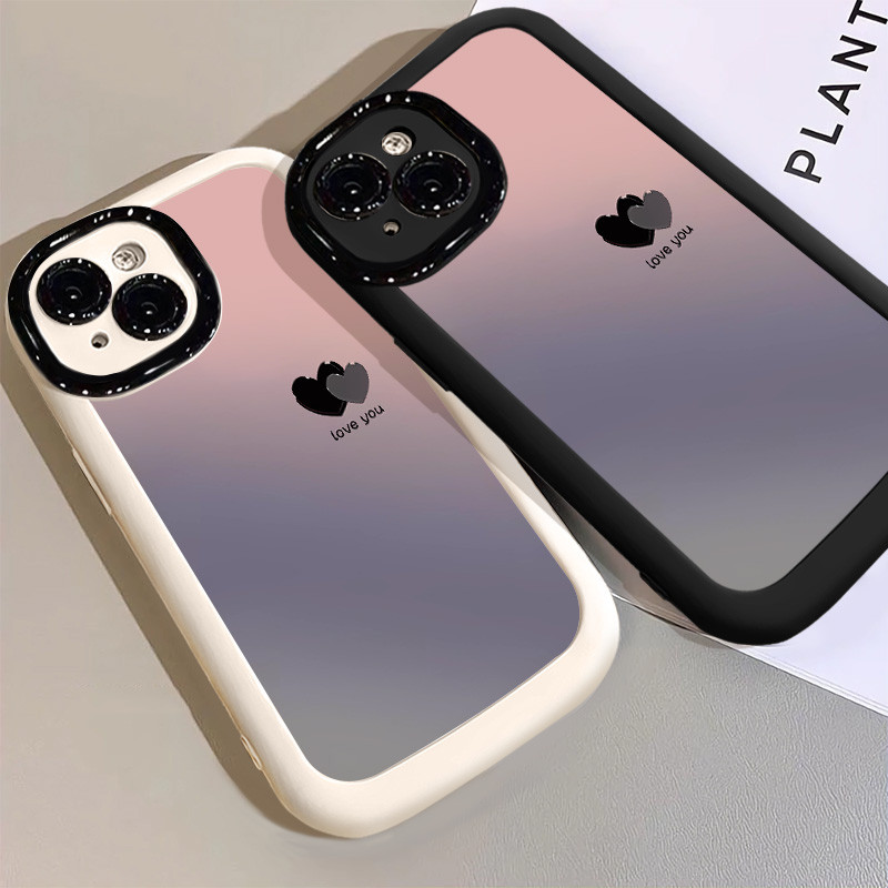 ความเรียบง่ายพื้นหลังไล่ระดับสีหัวใจรักเคสโทรศัพท์เข้ากันได้สําหรับiphone 16 15 13 11 14 12 Pro MAX 7/8 Plus IPhone SE 2020 X XS MAXรวมทุกอย่างแฟชั่นกันกระแทก