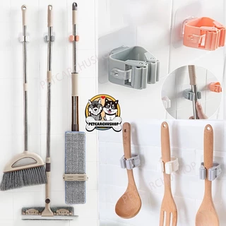 2pcs/5pcs ที่แขวนไม้กวาด ติดผนัง ที่เก็บไม้กวาด ที่แขวนไม้ถูพื้น รุ่นไม่ต้องเจาะ ติดง่าย อุปกรณ์จัดเก็บไม้กวาด
