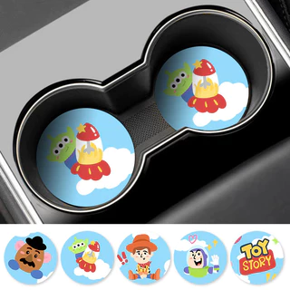 Toy Story Car Coaster รถผลิตภัณฑ์ที่ดี Creative ถ้วยน้ํา Mat เครื่องประดับภายในรถแผ่นกันลื่น Universal