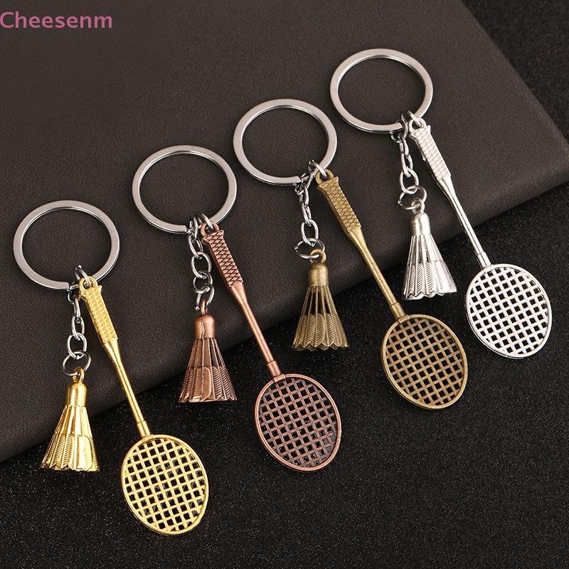 Cheenm แฟชั่น Creative แบดมินตัน Racquet จี้พวงกุญแจสําหรับผู้ชายผู้หญิงพวงกุญแจรถกระเป๋าถืออุปกรณ์เสริมของขวัญวันเกิด TH