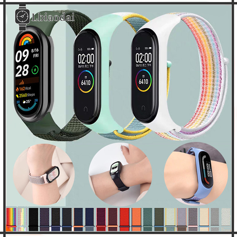 ไนลอนลูปสายนาฬิกา for Xiaomi Band 10 9 8 อุปกรณ์เสริมสำหรับเข็มขัดกีฬา for Mi band 9 8 7 6 5 4 3