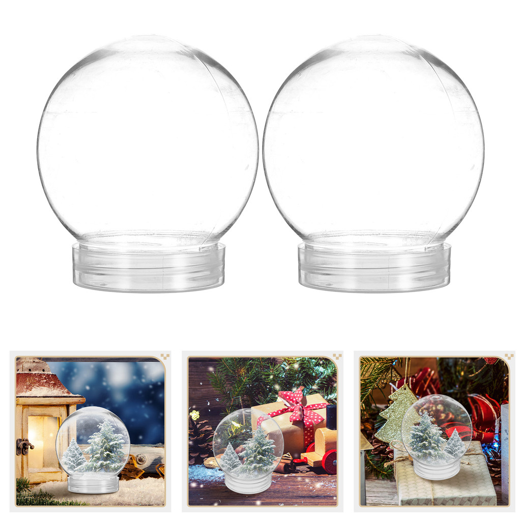 10 ชิ้น DIY Snow Globe Water Globe คริสต์มาสพลาสติกใส Snow Globe สําหรับงานฝีมือ DIY