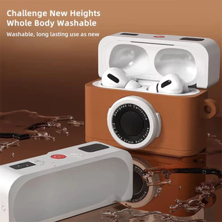 เคสแฟชั่นออกแบบกล้อง เหมาะสําหรับ for airpods 4 เคส 3 Pro 2 ซิลิโคนป้องกันฝาครอบ พร้อมฝาครอบพวงกุญแจ เปลือกกันกระแทก