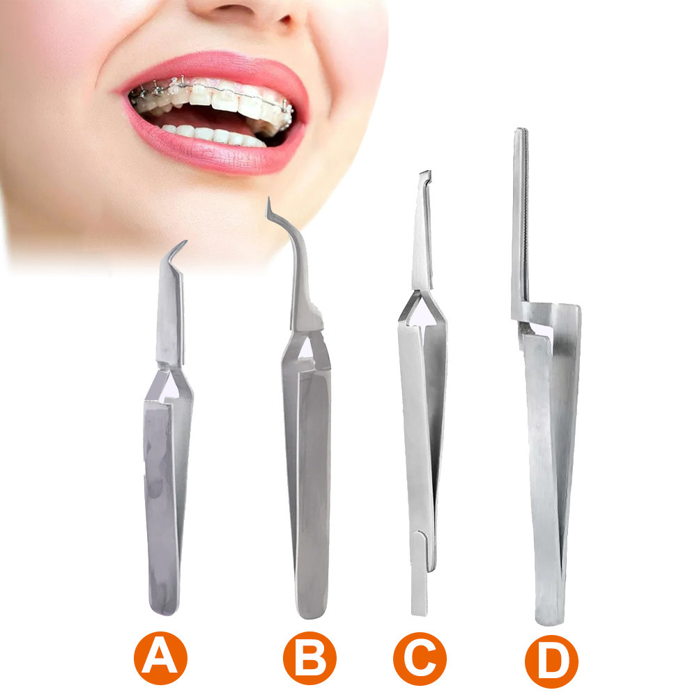 แหนบทันตกรรม Posterior Bracket Tweezer Buccal Tube Bonding Tweezer Holder Forcep Bracket แหนบ Occlusal กระดาษแหนบ