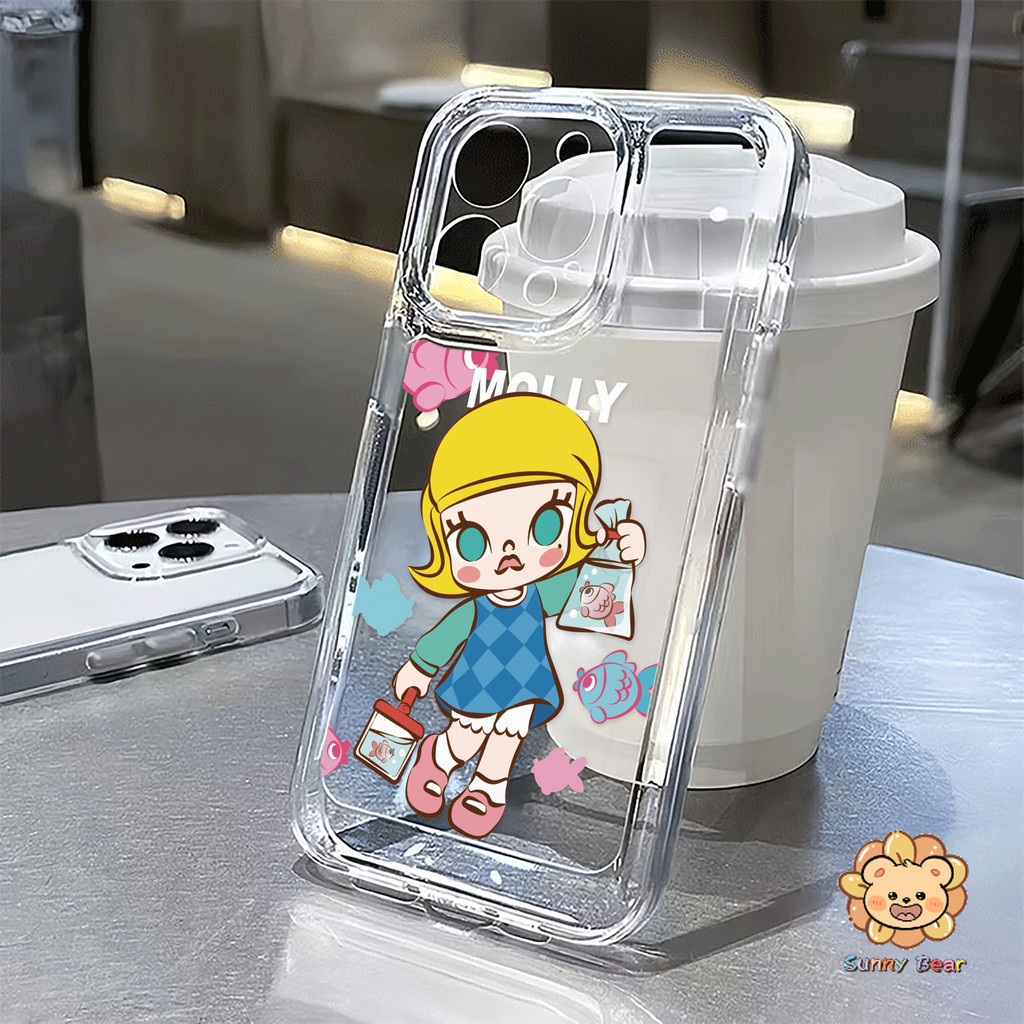 สําหรับiphone 16 Pro Maxมอลลี่น่ารักPOP MART 15 14 XR 13 11 12 Pro Max 8 7 6 6S Plus X Xs Max Se 2020 13 12 11 Simpleขั้นสูงโปร่งใสTpuเคสโทรศัพท์