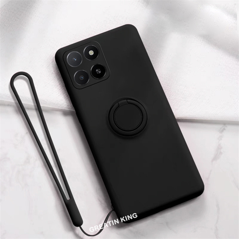 สําหรับ Honor X5b GFY-LX2/X5b Plus GFY-LX2P กรณี Soft TPU โลหะสีดําแม่เหล็กผู้ถือโทรศัพท์ฝาครอบป้องก