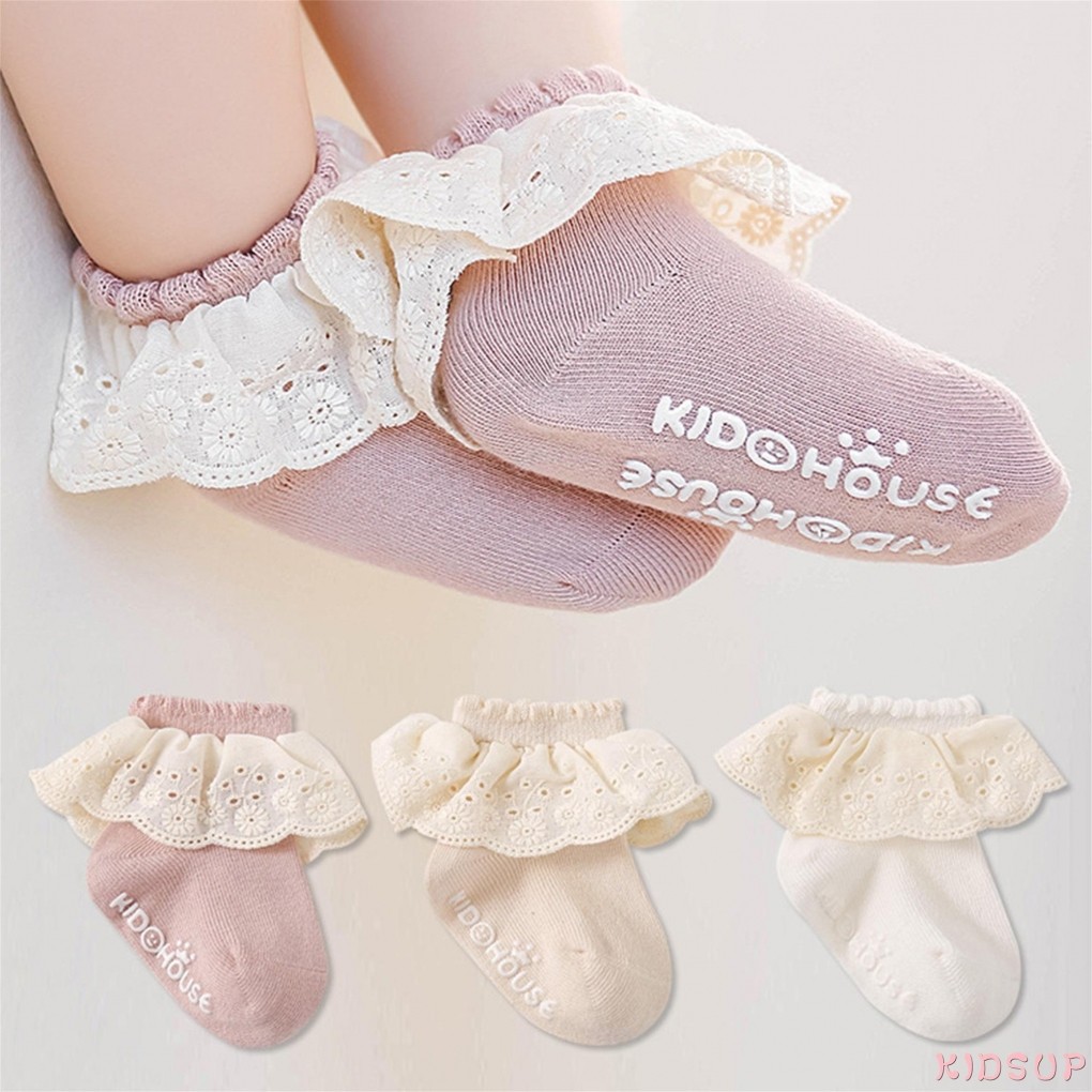Kidsup1-เด็กวัยหัดเดินเด็กทารกเจ้าหญิงถุงเท้าฤดูใบไม้ร่วงลูกไม้ Trim ลูกเรือถุงเท้าสําหรับงานแต่งงานการถ่ายภาพ