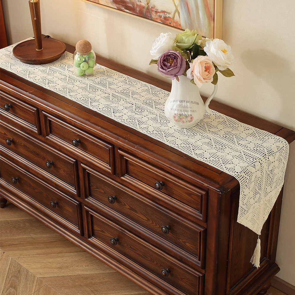 นักวิ่งตารางฝรั่งเศส,โต๊ะกาแฟตู้ทีวีตกแต่งปกผ้า,ผ้าปูโต๊ะแถบยาว,หลุมถักตารางนักวิ่ง - รูปที่ 2