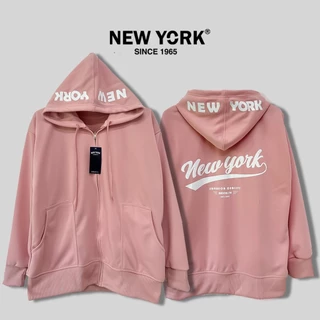 เสื้อคลุมแขนยาว เสื้อกันหนาว NEWYORK 1965- สกรีนหมวก ผ้าคอตตอน+โฟลี เนื้อนุ่ม 2024